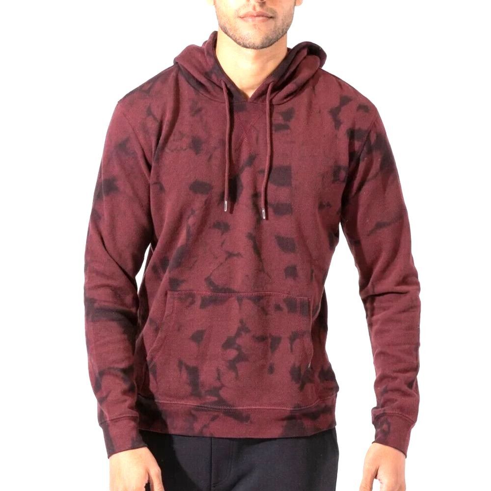 Threads 4 Thought Mens Burgundy Multi Dark Cloud Wash Hoodie Size L